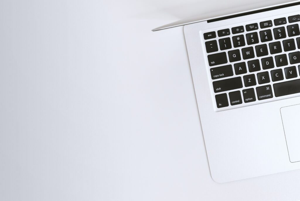 Laptop against a white background